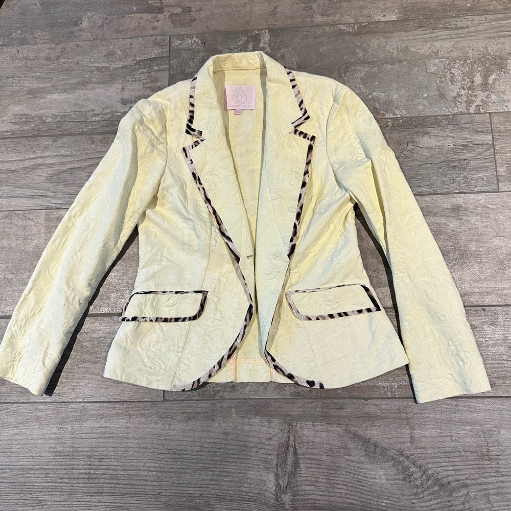 Rebecca Taylor yellow Blazer Flower Pattern